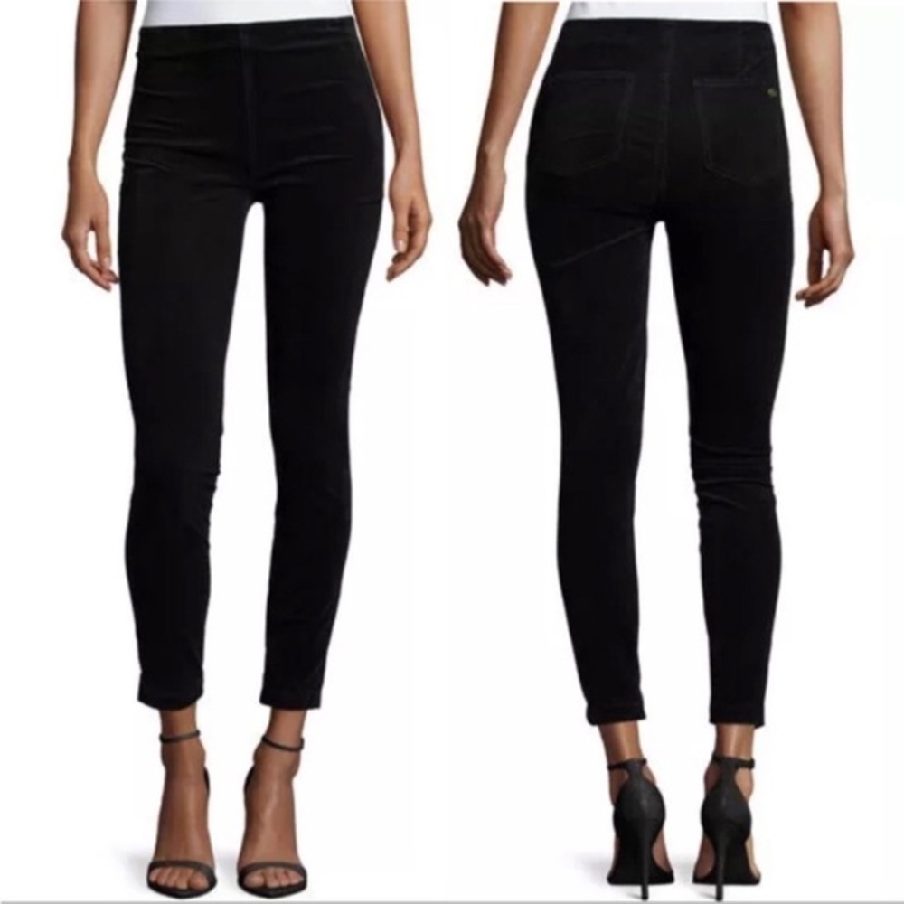 TORY BURCH BILLET BLACK CORDUROY STRETCHY SKINNY LEGGING PANTS 26